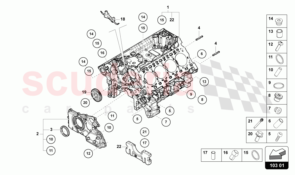 CRANKCASE of Lamborghini Lamborghini Urus Performante