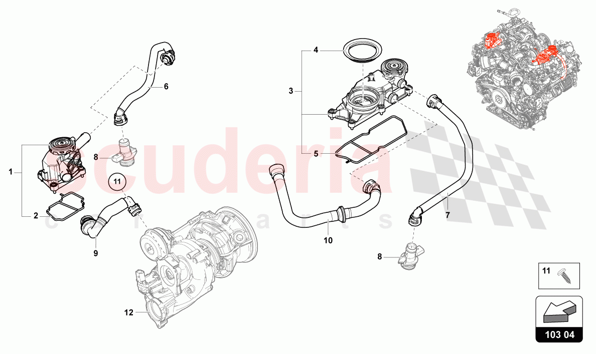 VENTILATION FOR CYLINDER BLOCK of Lamborghini Lamborghini Urus Performante
