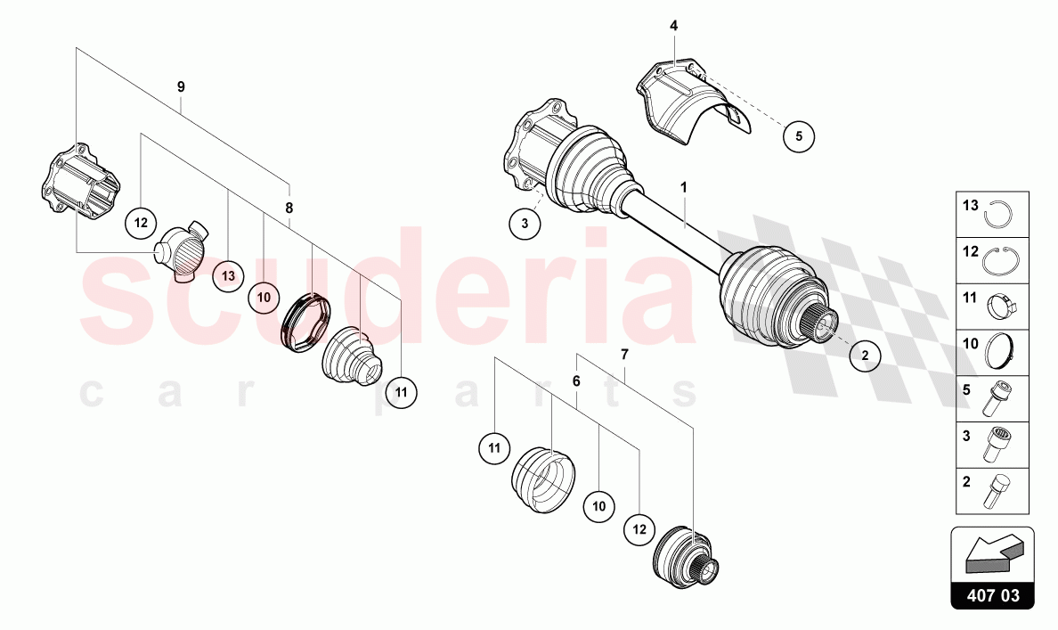 DRIVE SHAFT of Lamborghini Lamborghini Urus Performante