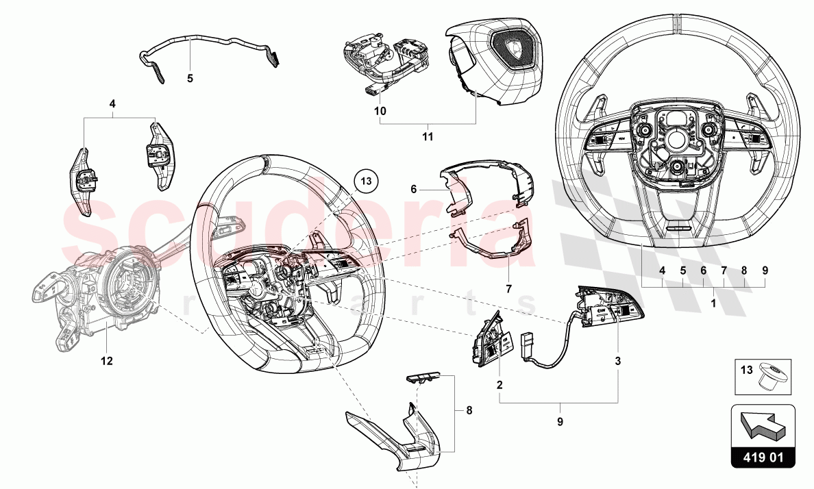 STEERING WHEEL of Lamborghini Lamborghini Urus Performante