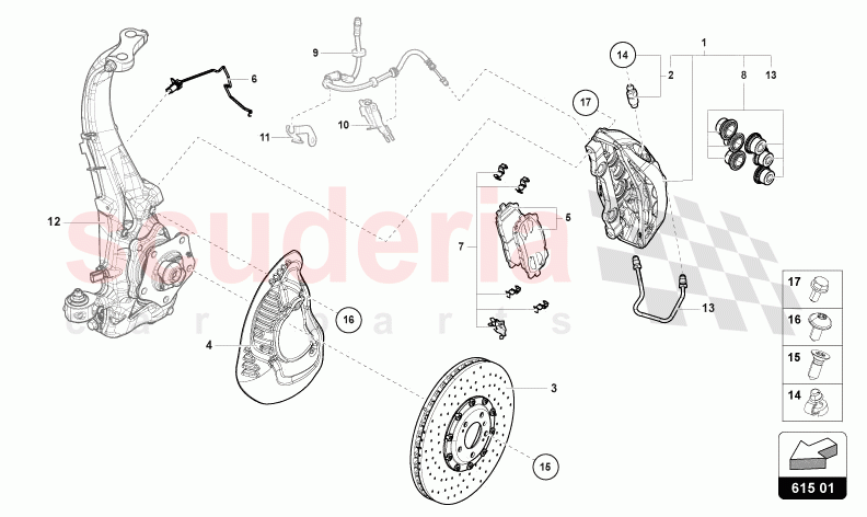 FIXED-CALLIPER BRAKE FRONT of Lamborghini Lamborghini Urus Performante