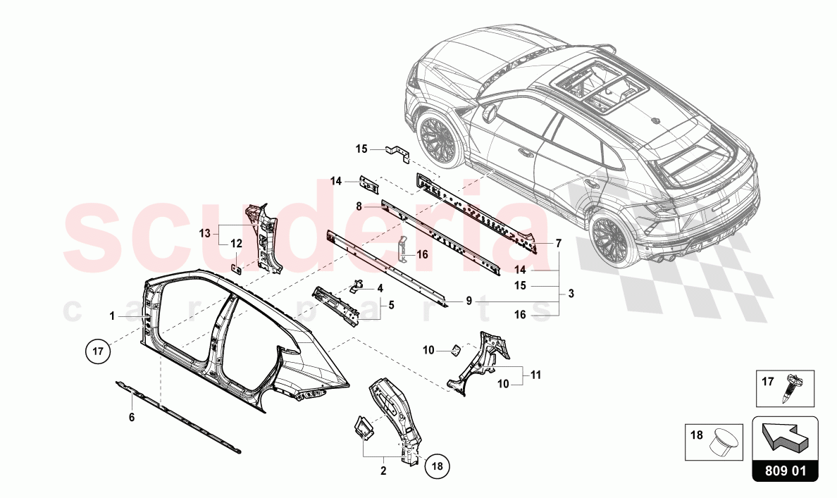 BODY LEFT of Lamborghini Lamborghini Urus Performante