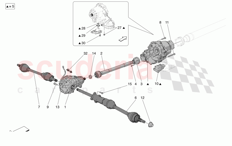 FRONT WHEELS TRANSMISSION of Maserati Maserati Grecale GT Automatic 2.0 T4 4WD 250HP MHEV