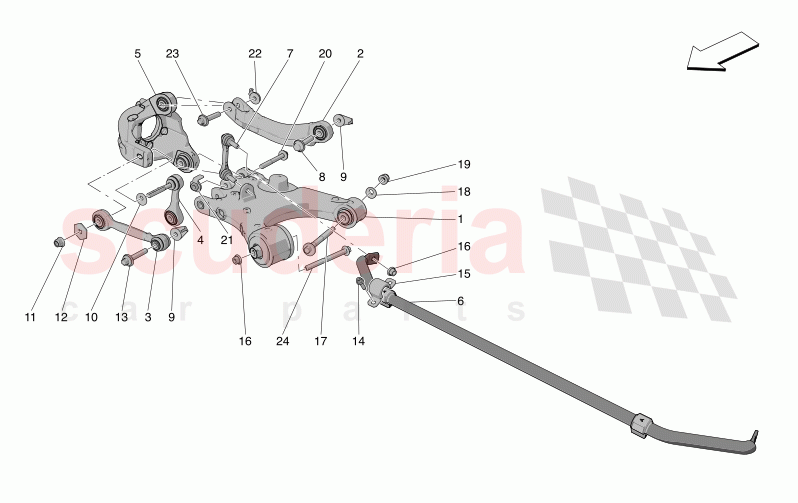 REAR SUSPENSION of Maserati Maserati Grecale GT Automatic 2.0 T4 4WD 250HP MHEV