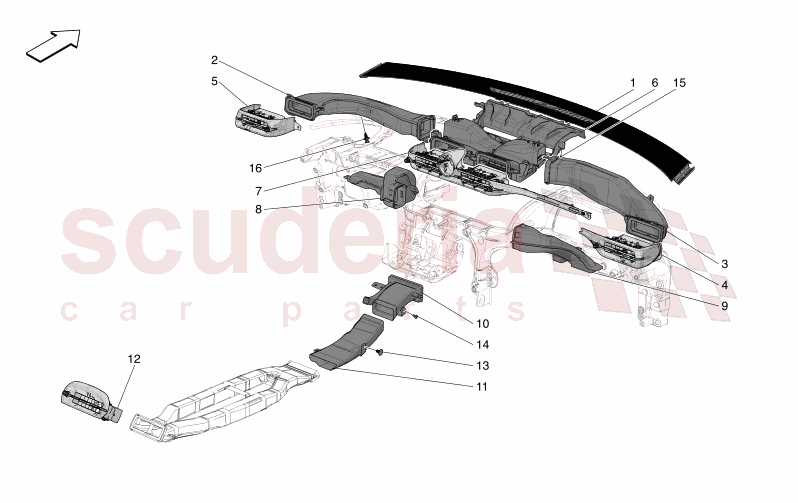 A/C UNIT: DIFFUSION of Maserati Maserati GranTurismo M189 MODENA  AUTOMATIC 4WD 3.0 BT V6 490 HP