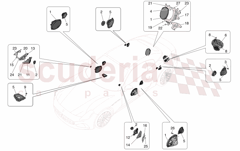 SOUND DIFFUSION SYSTEM of Maserati Maserati GranCabrio M189 FOLGORE  AUTOMATIC 4WD BEV 560 kW