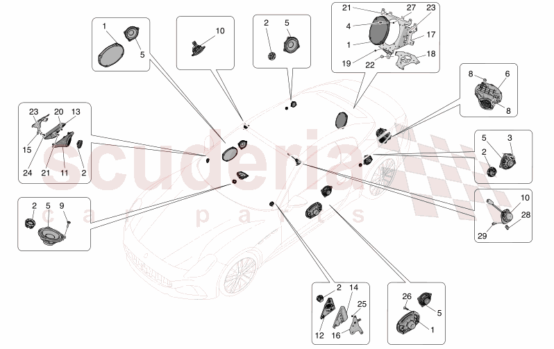 SOUND DIFFUSION SYSTEM of Maserati Maserati GranCabrio M189 FOLGORE  AUTOMATIC 4WD BEV 560 kW
