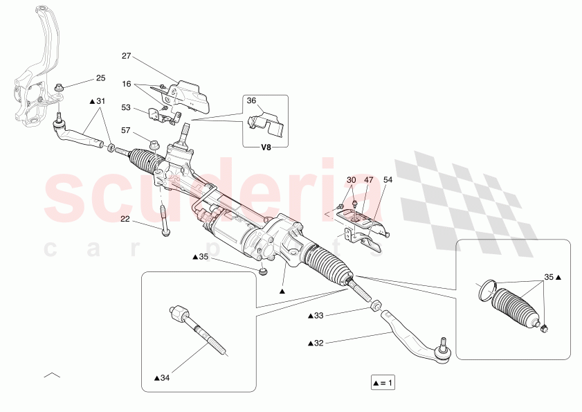 COMPLETE STEERING RACK UNIT of Maserati Maserati Levante Modena Automatic 3.0 BT V6 4WD 430HP
