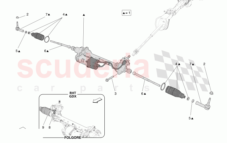 COMPLETE STEERING RACK UNIT of Maserati Maserati Grecale Trofeo Automatic 3.0 BT V6 530HP