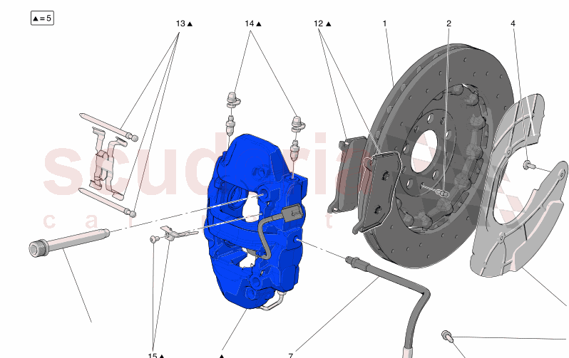 BRAKING DEVICES ON REAR WHEELS of Maserati Maserati GranTurismo M189 FOLGORE  AUTOMATIC 4WD BEV 560 kW