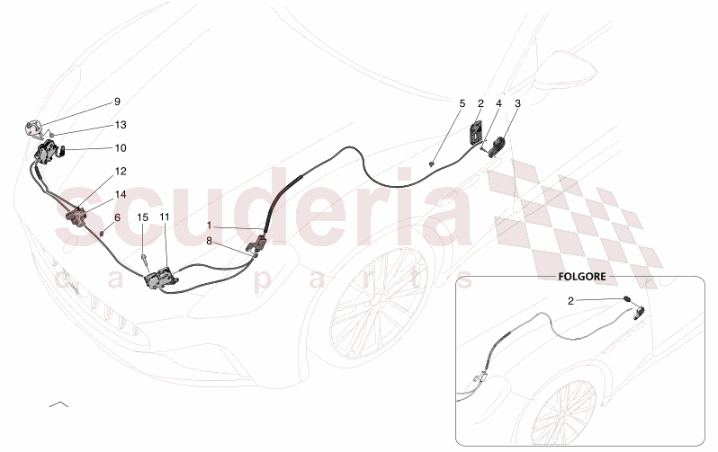 FRONT LID OPENING BUTTON of Maserati Maserati GranTurismo M189 FOLGORE  AUTOMATIC 4WD BEV 560 kW