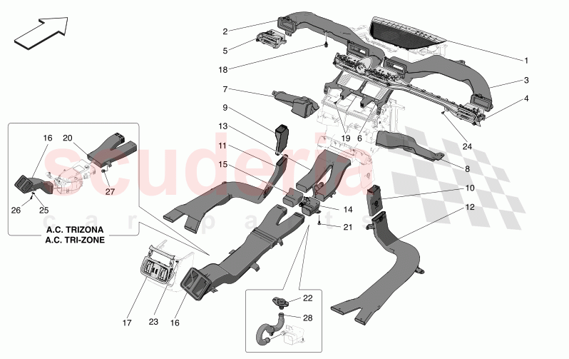 A/C UNIT: DIFFUSION of Maserati Maserati Grecale GT Automatic 2.0 T4 4WD 250HP MHEV