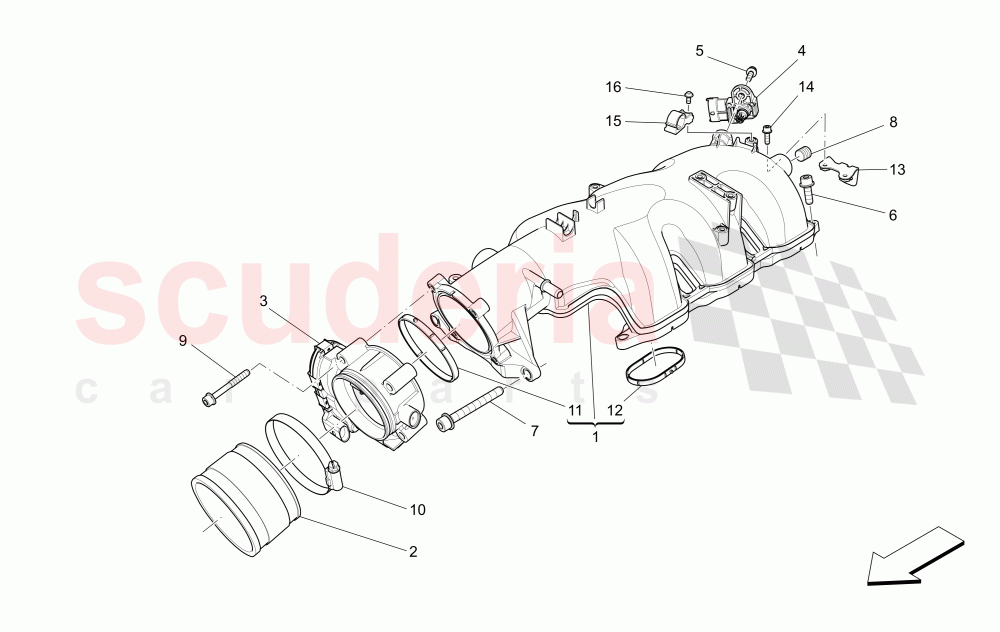 INTAKE MANIFOLD AND THROTTLE BODY of Maserati Maserati Ghibli (2017+)