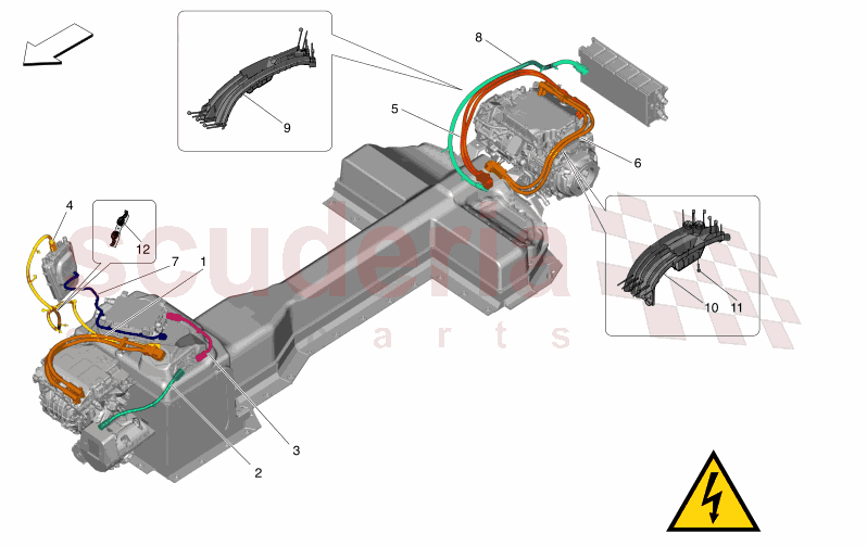 HIGH VOLTAGE MAIN CABLES of Maserati Maserati GranTurismo M189 FOLGORE  AUTOMATIC 4WD BEV 560 kW