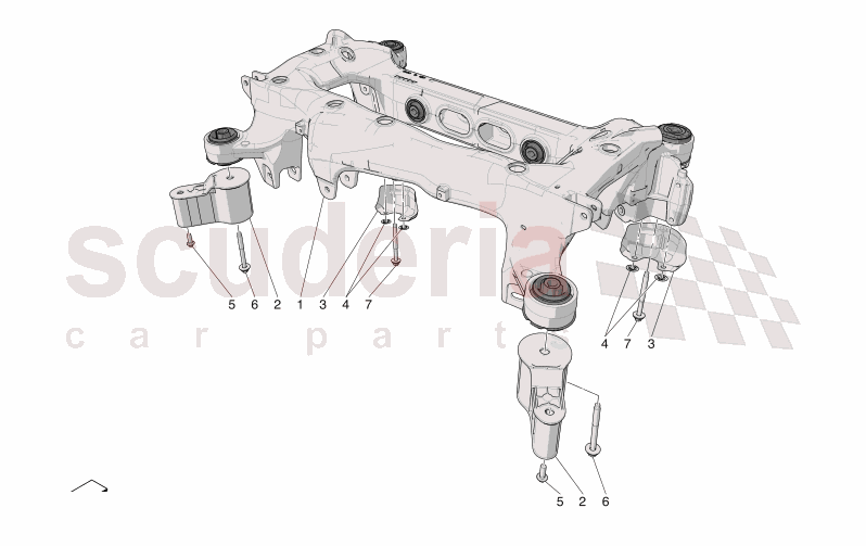 REAR CHASSIS of Maserati Maserati GranTurismo M189 MODENA  AUTOMATIC 4WD 3.0 BT V6 490 HP