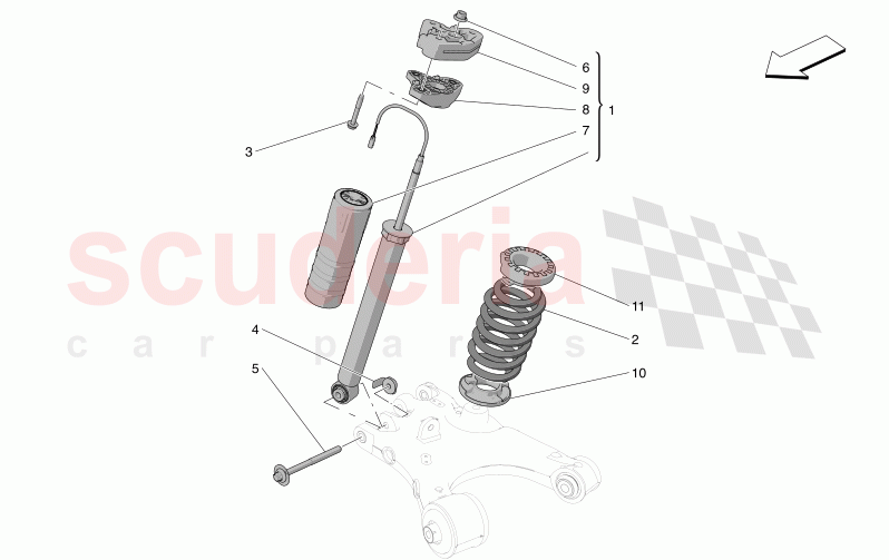 REAR SHOCK ABSORBER DEVICES of Maserati Maserati Grecale GT  Automatic 2.0 T4 4WD 300HP MHEV