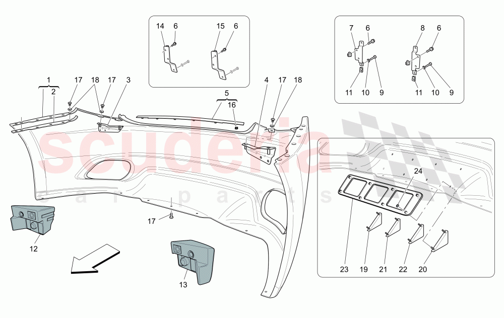 REAR BUMPER of Maserati Maserati GranCabrio (2011-2012) Sport
