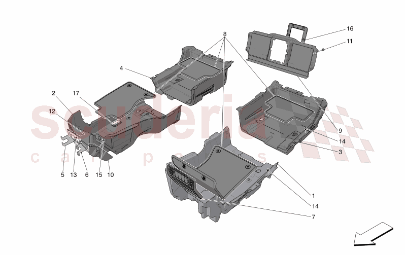 PASSENGER COMPARTMENT MATS of Maserati Maserati GranTurismo M189 MODENA  AUTOMATIC 4WD 3.0 BT V6 490 HP