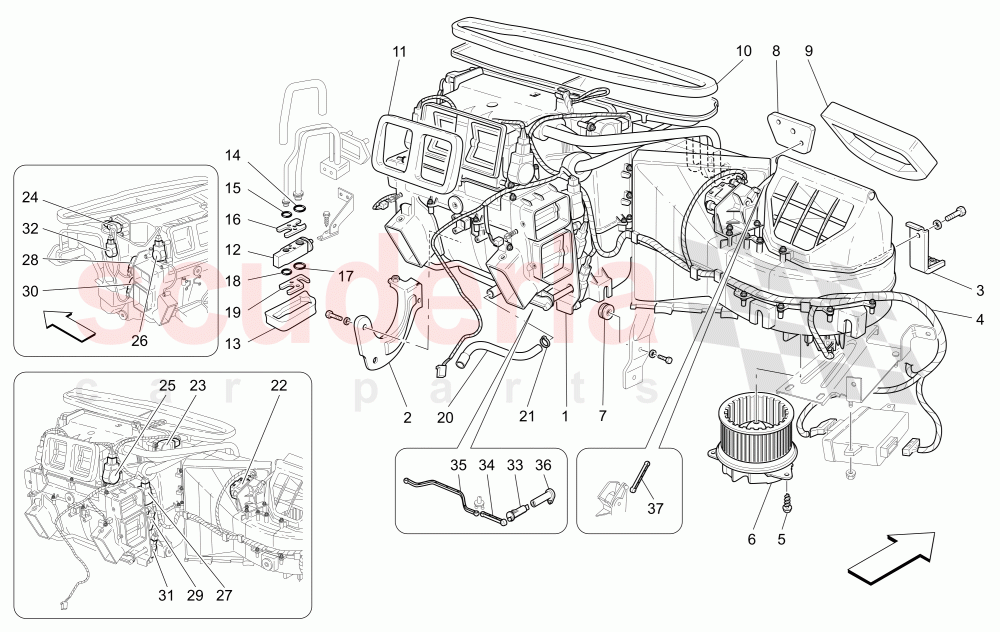A/C UNIT: DASHBOARD DEVICES of Maserati Maserati GranCabrio (2013+) Sport