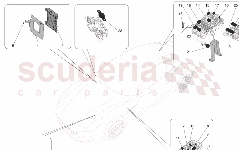 RELAYS, FUSES AND BOXES of Maserati Maserati GranTurismo M189    AUTOMATIC 4WD 3.0 BT V6 490 HP