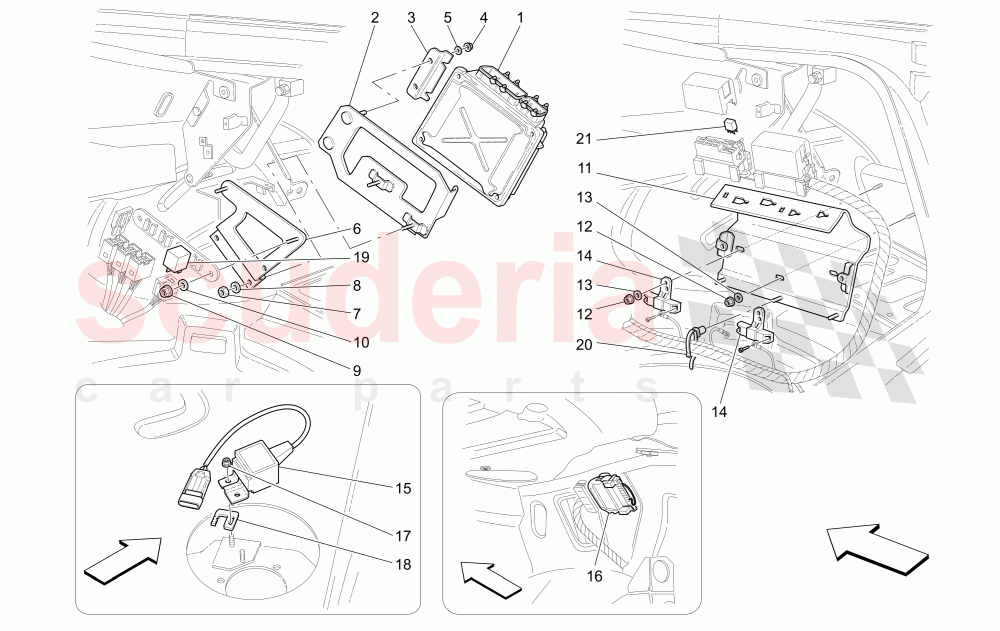 TRUNK COMPARTMENT CONTROL UNITS (R.H. Side) of Maserati Maserati 4200 Spyder (2005-2007) CC
