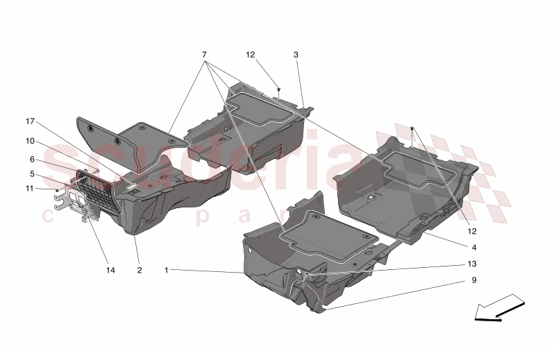 PASSENGER COMPARTMENT MATS of Maserati Maserati GranCabrio M189 FOLGORE  AUTOMATIC 4WD BEV 560 kW
