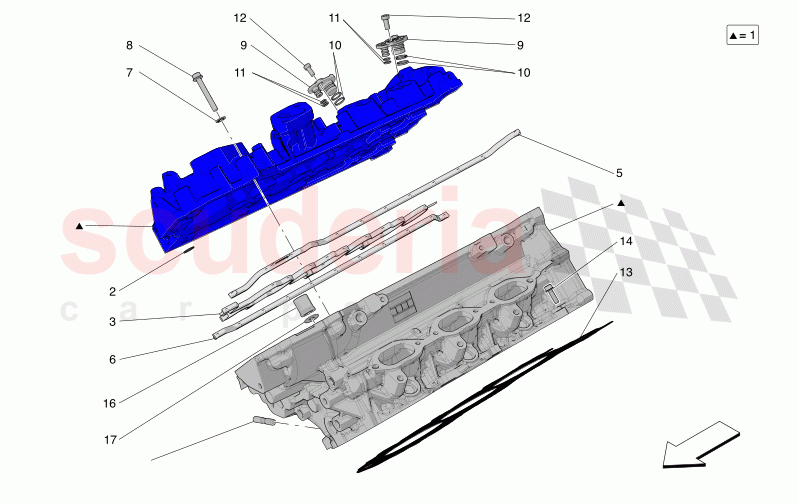 RH CYLINDER HEAD of Maserati Maserati Grecale Trofeo Automatic 3.0 BT V6 530HP
