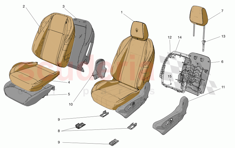 FRONT SEATS: TRIM PANELS of Maserati Maserati Grecale GT  Automatic 2.0 T4 4WD 300HP MHEV