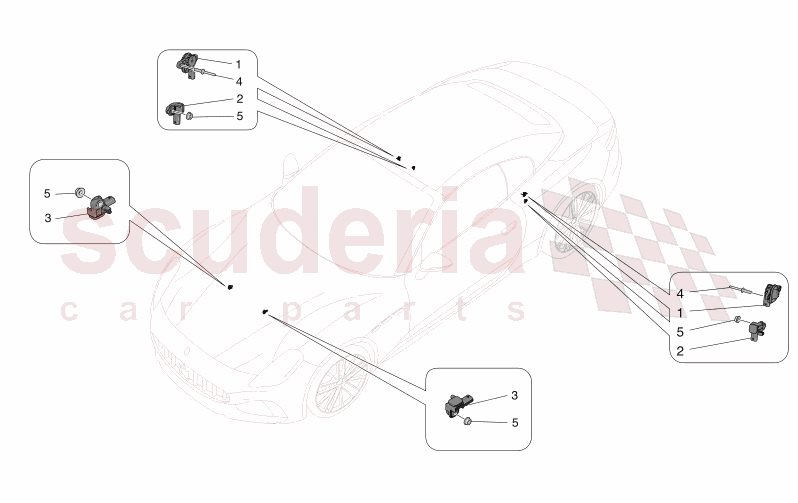 CRASH SENSORS of Maserati Maserati GranCabrio M189 FOLGORE  AUTOMATIC 4WD BEV 560 kW