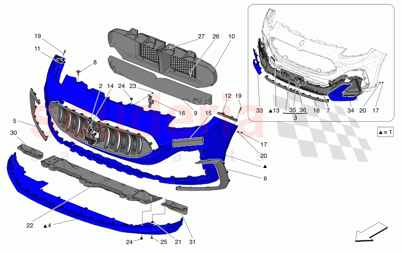 FRONT BUMPER of Maserati Maserati Grecale Folgore Automatic 4WD BEV 400 kW