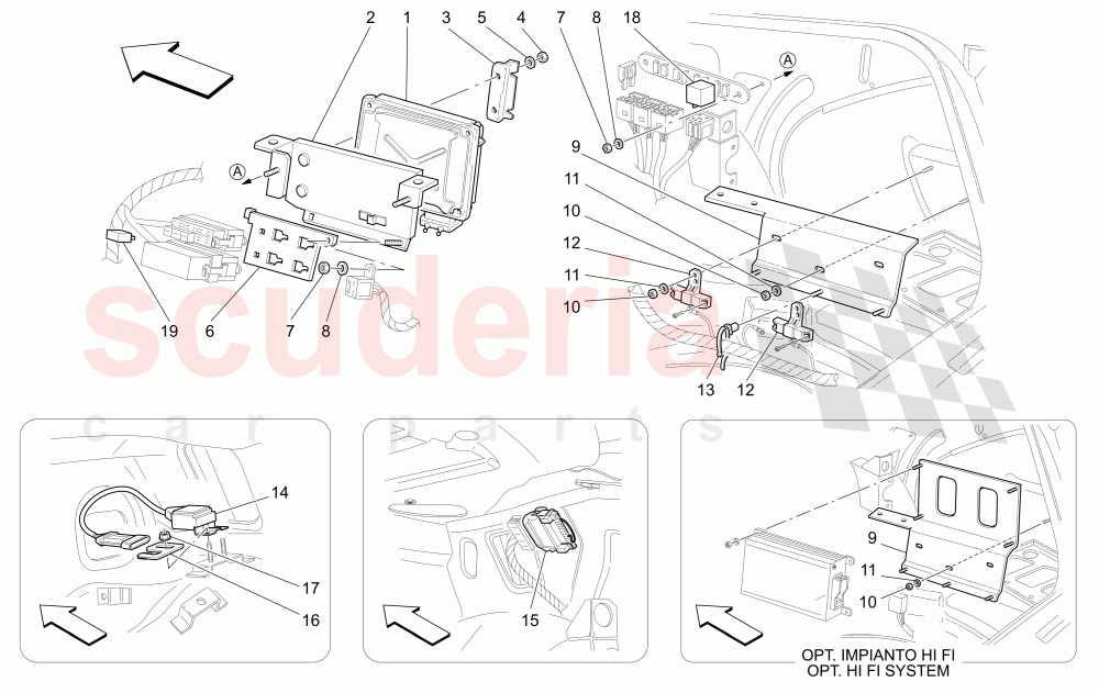 TRUNK COMPARTMENT CONTROL UNITS (R.H. Side) of Maserati Maserati 4200 Coupe (2005-2007) CC