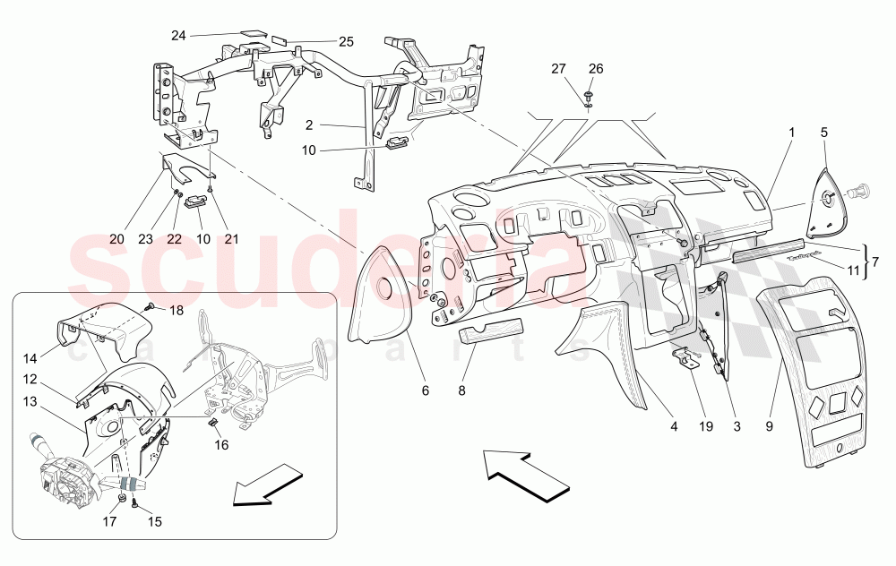 DASHBOARD UNIT of Maserati Maserati Quattroporte (2003-2007) DuoSelect