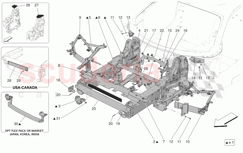 FRONT CHASSIS of Maserati Maserati MC20 Notte Automatic 3.0 BT V6 2WD 630HP