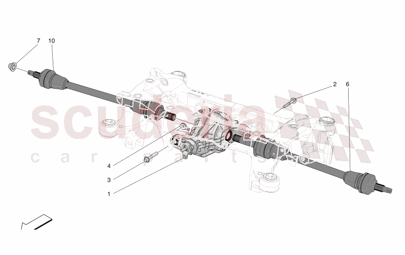 DIFFERENTIAL AND REAR AXLE SHAFTS of Maserati Maserati GranTurismo M189    AUTOMATIC 4WD 3.0 BT V6 490 HP