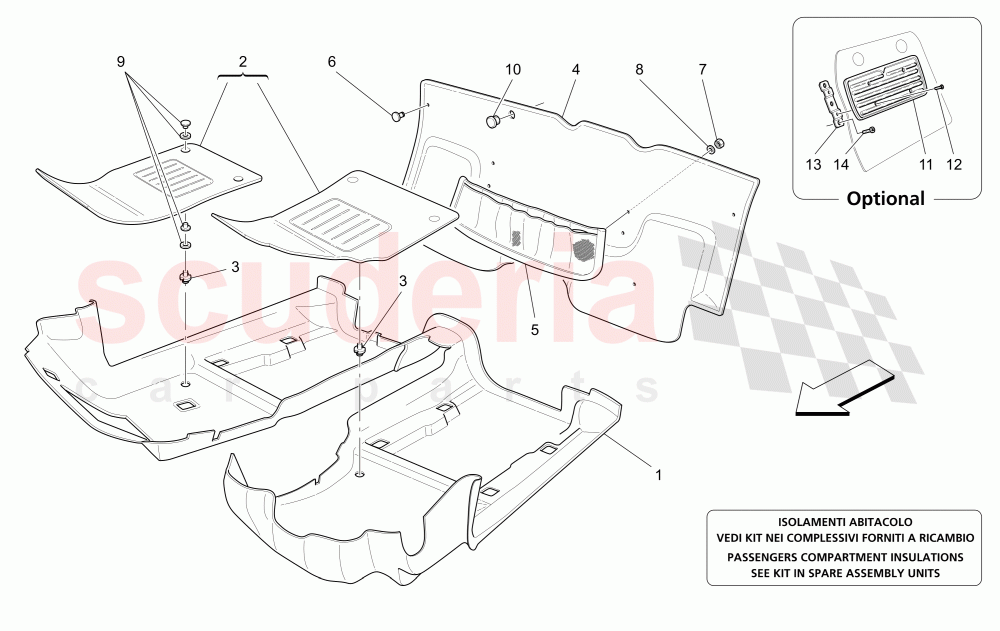 PASSENGER COMPARTMENT MATS of Maserati Maserati 4200 Spyder (2005-2007) CC