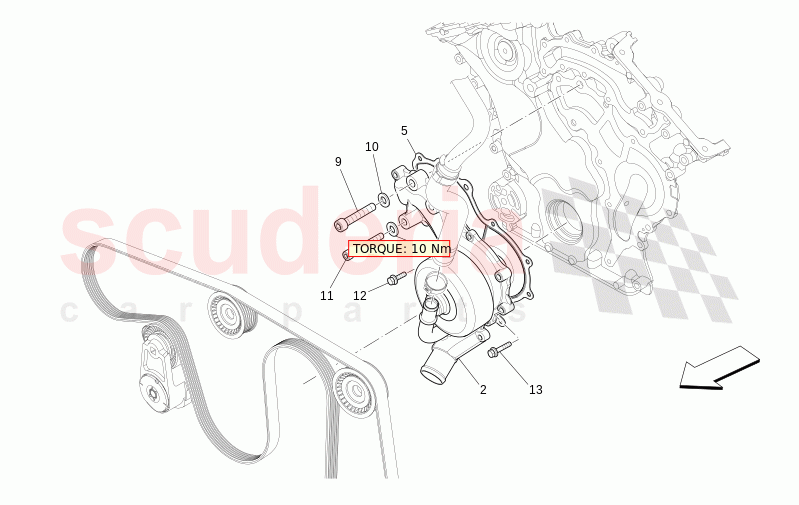COOLING SYSTEM: WATER PUMP of Maserati Maserati Levante Modena Automatic 3.0 BT V6 4WD 350HP