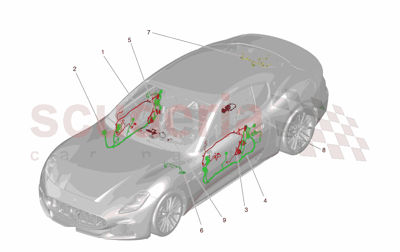 MAIN WIRING of Maserati Maserati GranTurismo M189 FOLGORE  AUTOMATIC 4WD BEV 560 kW