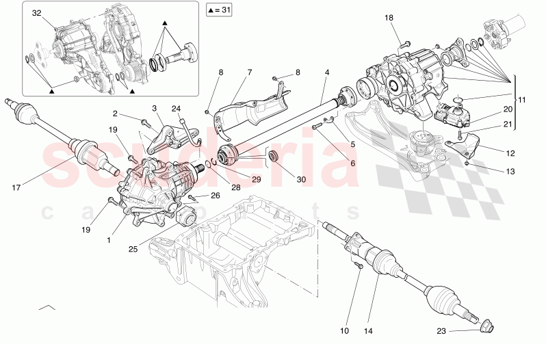 FRONT WHEELS TRANSMISSION of Maserati Maserati Levante Modena Automatic 3.0 BT V6 4WD 350HP