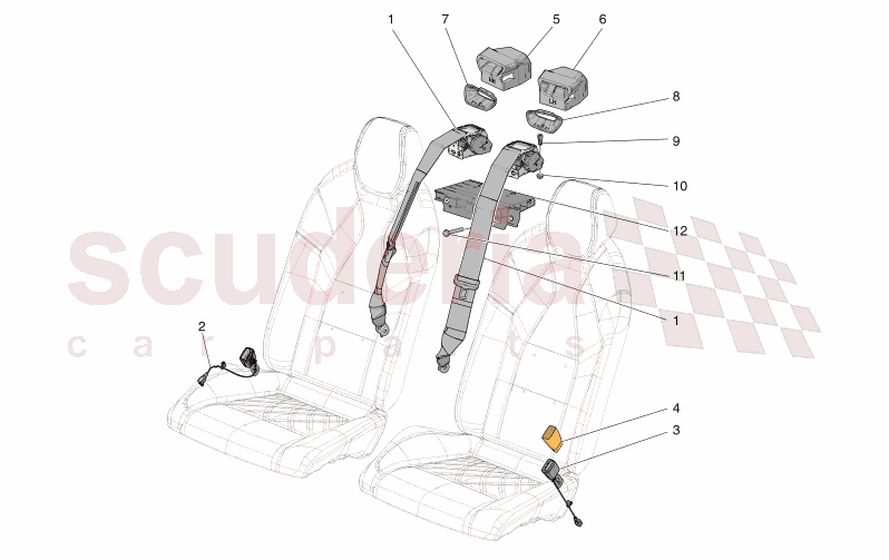 REAR SEAT BELTS of Maserati Maserati GranCabrio M189 TROFEO  AUTOMATIC 4WD 3.0 BT V6 550 HP