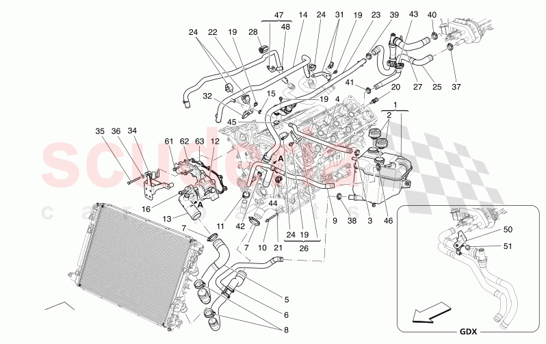 COOLING SYSTEM: NOURICE AND LINES of Maserati Maserati Levante Modena Automatic 3.0 BT V6 4WD 350HP