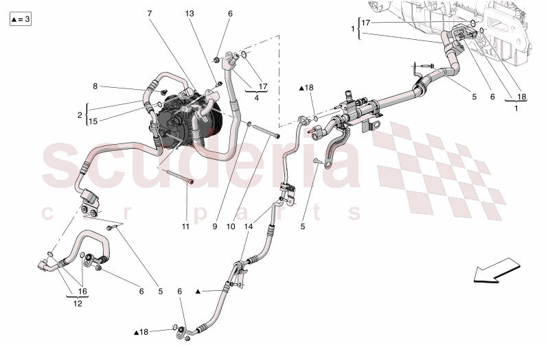 A/C UNIT: ENGINE COMPARTMENT DEVICES of Maserati Maserati GranTurismo M189    AUTOMATIC 4WD 3.0 BT V6 490 HP
