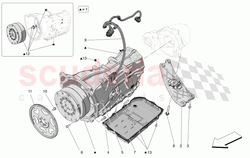 GEARBOX HOUSINGS of Maserati Maserati Grecale GT Automatic 2.0 T4 4WD 250HP MHEV