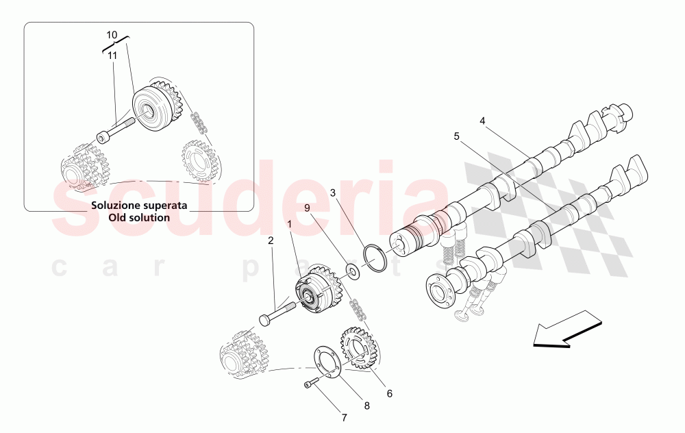 LH CYLINDER HEAD CAMSHAFTS of Maserati Maserati GranTurismo (2012-2016) Sport CC