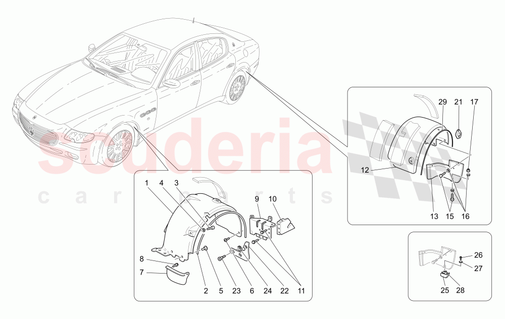 WHEELHOUSE AND LIDS of Maserati Maserati Quattroporte (2009-2012) Sport GTS