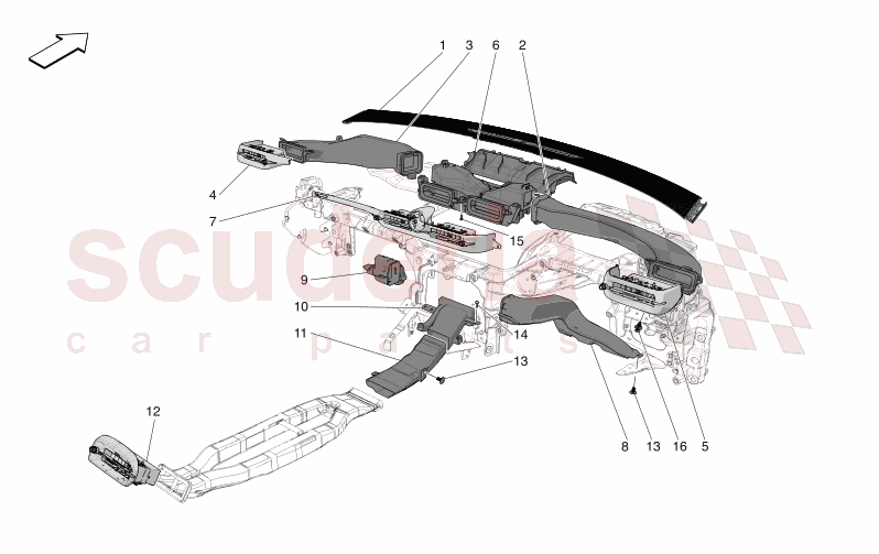 A/C UNIT: DIFFUSION of Maserati Maserati GranTurismo M189 MODENA  AUTOMATIC 4WD 3.0 BT V6 490 HP