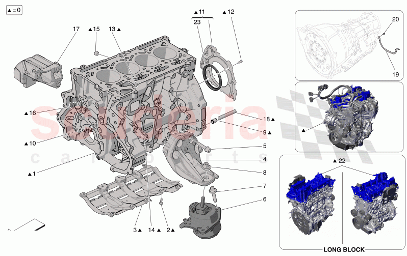CRANKCASE of Maserati Maserati Grecale GT  Automatic 2.0 T4 4WD 300HP MHEV