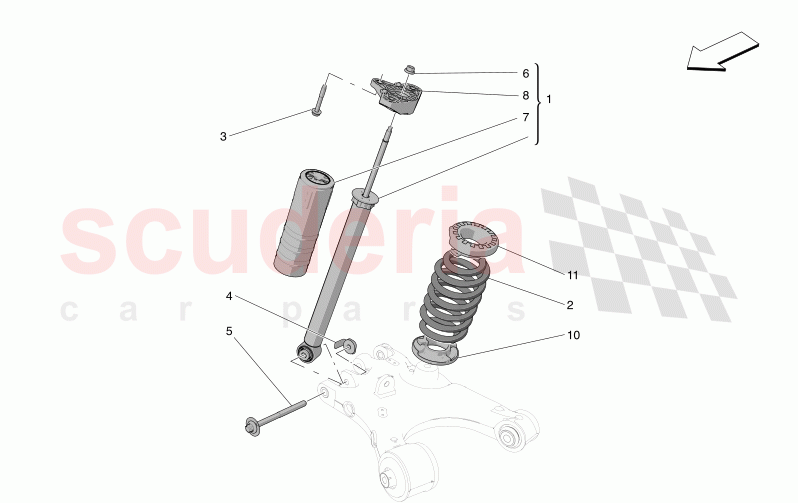 REAR SHOCK ABSORBER DEVICES of Maserati Maserati Grecale Modena Automatic 2.0 T4 4WD 250HP MHEV