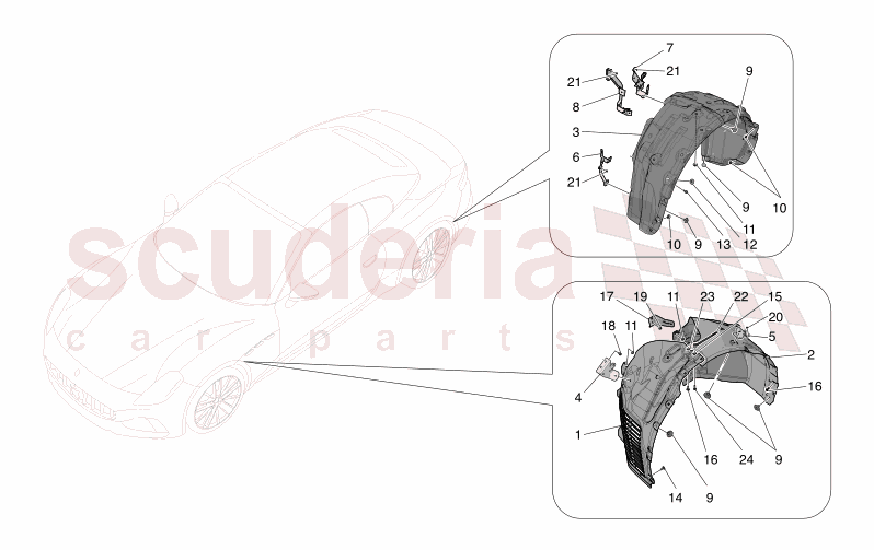 WHEELHOUSE AND LIDS of Maserati Maserati GranCabrio M189 FOLGORE  AUTOMATIC 4WD BEV 560 kW