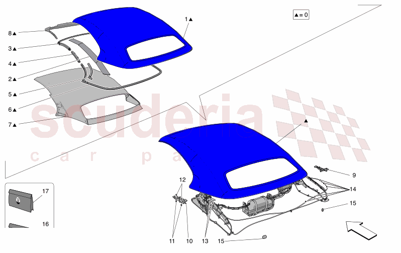 ELECTRICAL CAPOTE: LININGS of Maserati Maserati GranCabrio M189 FOLGORE  AUTOMATIC 4WD BEV 560 kW