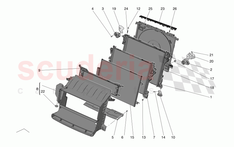 COOLING: AIR RADIATORS AND DUCTS of Maserati Maserati Grecale GT  Automatic 2.0 T4 4WD 300HP MHEV